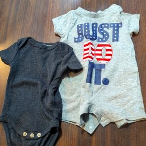 New born Nike red white and blue summer outfit